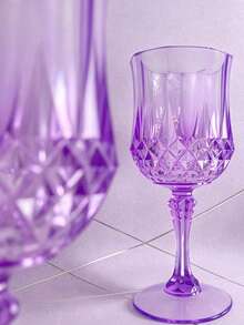 Dreamy Purple Taro High-Stem Glass, Faceted Refraction With Dynamic Purple Light, Exquisite Stem Design Showcasing Delicate Craftsmanship. Suitable For Various Beverages, Perfect For Girl Gatherings And Romantic Dinner Parties, Adding A Light And Gentle Luxury Vibe To Your Life - View 2