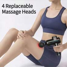 This 5-Speed Adjustable Massage Gun Comes With 4 Replaceable Massage Heads. It's A USB Rechargeable Portable Deep Tissue Impact Muscle Massager, A Lightweight Electric Body Massager Suitable For Gyms, Sports, And Home Use. - Multicolor - View 6