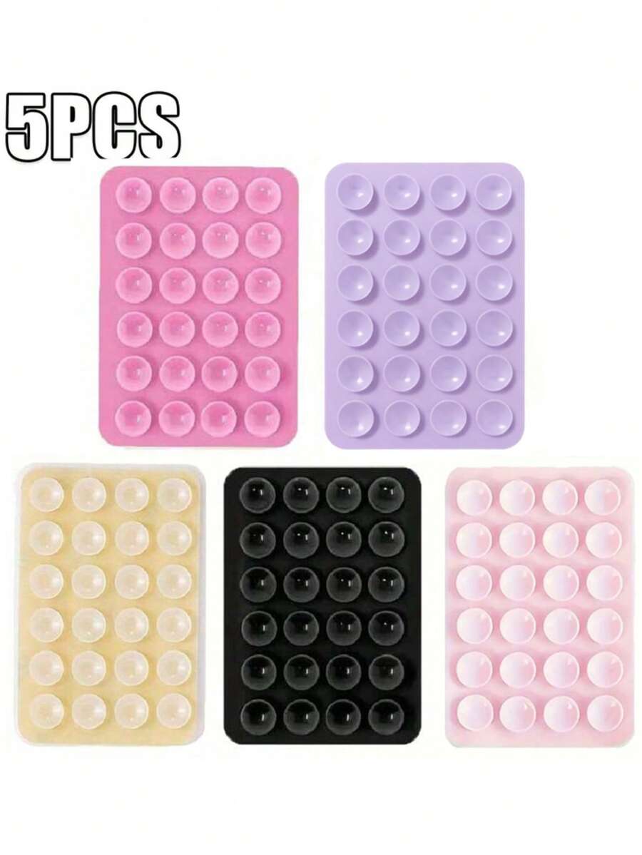 5pcs Silicone Suction Cup Phone Holder, Suitable For Smartphones, Non-Slip Adhesive Grip, Supports Hands-Free Viewing, Video Calls, Gaming, Car Dashboard And Bedside Use, Portable Phone Stand, Multi-Function Suction Cup, Gift For Friends, Ideal Holiday Small Gift