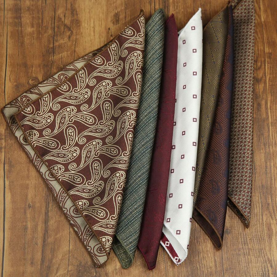 1pc Men's Suit Pocket Square, Square Handkerchief For Men's Shirt, Formal Suit Pocket Square, Silk Scarf For Chest, Suitable For Tea Party, Wedding And Other Occasions, Holiday, Travel, Disco, Graduation