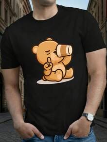 Men T-Shirts - 黑色 - 查看 1