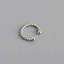 1 Pc Minimalist Vintage S925 Sterling Silver Hypoallergenic Twisted Rope Texture Ear Cuff For Women, Daily Dating Party Wear With Gift Box - Knot Ear Cuff (Single) - View 13