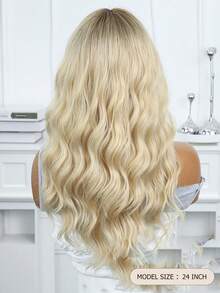 22 Inch Ombre Long Curly Wigs With Bangs Wigs Nature And Soft Synthetic Fiber Replacement Wigs For Women For Daily Party Use - 漸層 - 查看 7
