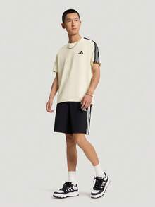 Adidas 男士 ST 3ST TEE 短袖針織無領T恤 TKX0502 - 米色 - 查看 6