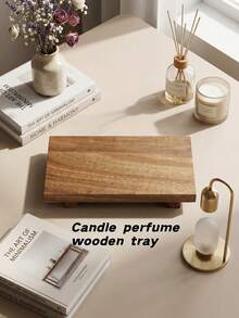 Wooden Base Display Stand, Suitable For Bathroom, Kitchen Sink, Soap Dish, Candle Holder, Plant Stand, Farmhouse Style Bathroom And Kitchen Decor, Home Bathroom Decor, Bathroom Storage, Autumn Decor, Back To School Decor - One Size - View 6