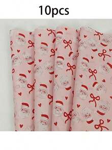 60/30/10 Sheets Santa Claus Gift Pattern Wrapping Paper, 50*35cm, With 8 Adhesive Stickers For Easy Sealing, Suitable For Christmas, Wedding, Valentine's Day, Birthday Gift Wrapping, Bouquet Wrapping, Gift Bag Filling And Party Favors - Santa Claus Bow - View 13