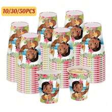10/30/50PCS Ocean Romance Mona Theme Party Cups, Disposable Paper Cups, Suitable For Birthday Parties, Wedding Parties And Kitchens. - Multicolor - View 1
