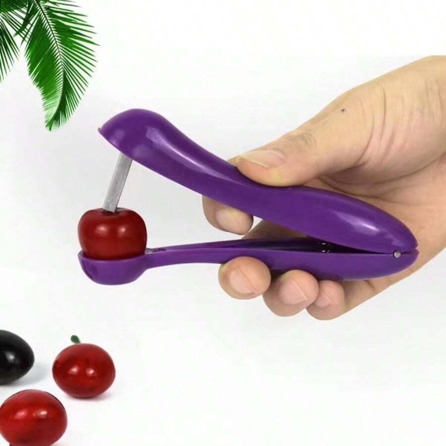 1 cái dụng cụ tách hạt anh đào và táo đỏ màu đỏ - Màu tím - Xem 1