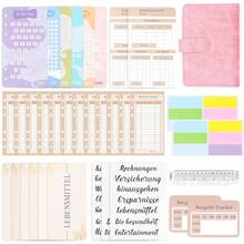 German A6 Loose-Leaf Budget Planner Set, A6 Loose-Leaf German Budget Planner, Savings Challenge Budget Planner, Family Financial Planning Book, PU Leather Budget Planner, Savings Financial Management Organizer - 1pc - View 8