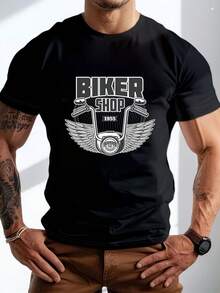 Men's Pure Cotton Short Sleeve T-Shirt Casual Summer Basic Regular Fit Comfortable Breathable Everyday Wear Top - 黑色 - 查看 1