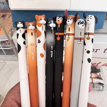 8pcs/4pcs/1PC Cute Cartoon Dog/Cat Retractable Gel Pen Set, Back To School Kawaii Puppy Design 0.5mm Black Ink Writing Pens For Student Office Stationery Supplies - Dongmi Set Pen - View 3