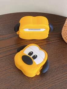 1pc Yellow Cute Cartoon Dog Earphone Protective Case, Shockproof Soft Silicone Cover, Compatible With IPod S Pro/1/2/3, Cute Wireless Earphone Protective Case - Multicolor - View 2