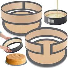 Reusable Non-Stick Cake Baking Mat Set, Round Cake Bottom Mat + Adjustable Cake Side Band, High Temperature Resistant Baking Release Mat, Oven Cake Mold Liner, Easy Release Cake Baking Accessories, Washable And Reusable Baking Tools, Suitable For Sponge Cake, Chiffon Cake, Replaceable Disposable Baking Parchment Paper, Flexible Adjustable Cake Side Band, Home DIY Baking Supplies - View 7