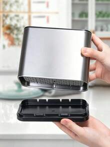 Stainless Steel Cutlery Holder - Rust-Resistant, Durable, Separate Compartments, Suitable For Forks, Knives, Spoons And Chopsticks - Modern Kitchen Utensil Organizer, Ideal Gift Item, Kitchen Cutlery Rack - View 6