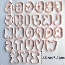 2cm/3cm/4cm/5cm English Letter Shaped Soft Clay Jewelry Mold, Letter Shaped Keychain Mold, DIY Earring Jewelry And Handmade Polymer Clay Cutter, Used For Earrings, Brooches, Pendants, Pottery Mold, High Precision Soft Clay Cutter - Apricot - View 15