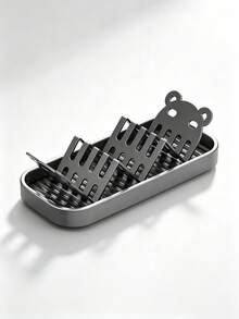 2/1pc Luxury Panda Stainless Steel Soap Holder, Household Countertop Draining Soap Box, Multi-Functional W-Shaped Layered Storage Rack, Wavy Rack Draining, Bathroom Kitchen Universal Soap Tray, Creative Drill-Free Soap Storage Rack, Multi-Compartment Partitioned Soap Storage, Minimalist Bathroom Soap Dish, Ventilated Quick-Drying Soap Holder, Practical Bathroom Soap Storage Rack - A - View 13