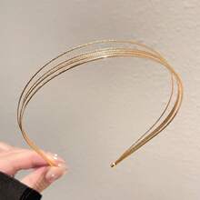 3pcs/2pcs/1pc Simple And Stylish Metal Thin Headband Suitable For Daily Wear - Gold - View 5
