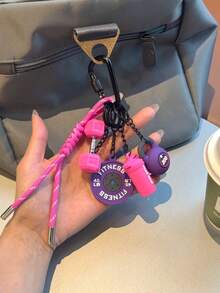 Fitness Equipment Keychain, Dumbbell Kettlebell Bag Charm Pendant, Braided Rope Packaging Decoration Sports Key Ring, Gift For Fitness Enthusiasts - Multicolor - View 3