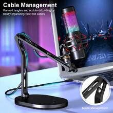 2026 Desktop Microphone Stand Holder Mic Stand Desk Mount For For Recording & Studio, All-Metal Construction, Weighted Iron Base, Height Adjustable, Max 2.2lb Weight Capacity - one-size - View 6