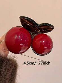 2/1pc Women's Red Cherry Small Clip Bangs Clip Side Clip Hair Clip High Ponytail Hair Clip Fashion Hair Clip Hair Accessories Summer Beach Vacation - Multicolor - View 5