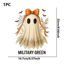 1pc/2pcs/3pcs Halloween Ghost & Bow Pattern Heat Transfer Stickers, Suitable For DIY T-Shirts, Jeans, Pillows, Backpacks, Hats And Sofa Covers, Waterproof, Fade-Resistant, Durable, Washable Plastic Stickers, Fun Patterns, Fabric Decoration, Clothing Embellishment, Craft Enthusiasts - Multicolor - View 2