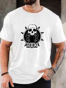 Men's Pure Cotton Short Sleeve T-Shirt Casual Summer Regular Fit Basic Breathable Everyday Wear Comfortable Soft Tee Top - 白色 - 查看 6