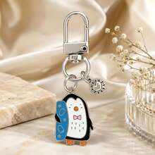 1pc/Multi-Pcs Unisex Alloy Oil Drip Cartoon Penguin Pendant, Alloy Heart-Shaped Keychain, Cute Bag Charm - Multicolor - View 7