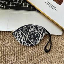 Embroidered Bluetooth Earphone Protective Case, Lipstick Makeup Bag, Travel Keychain Pouch, Coin Purse Earphone Bag, With Hanging Loop - Multicolor - View 28