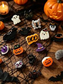 Halloween Acrylic Shark Catch Clip, Funny Pumpkin Ghost-Shaped Hair Clips, Ladies' Dark Wind Holiday Party Hair Tresses Catch Clip. - Multicolor - View 2