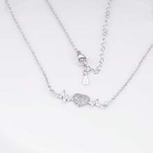 BRLINEY Sterling Silver Lifeline Pulse Heartbeat Charm Necklace For Women Love Jewelry Birthday Gift - Silver - View 2