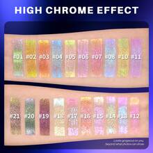 CHARMACY Waterproof Chameleon Liquid Eyeshadow 1pc Pigmen Metalik Berkilau Cyberpunk Smooth Flow Tube Kilau Tinggi Anti-Kerutan Multi-Reflektif Glitter Mata Untuk Festival Musik Remaja Perempuan - 18 - View 4