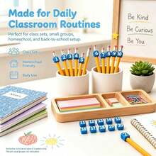 Numbered Pencil Toppers, Reusable Pencil Labels, Pencil Tracking Markers For Classroom Organization And Supply Tracking, School Classroom Homeschool Supplies For Teachers Students, Back To School, Teacher Appreciation Day Gift - Multiple Styles - View 4