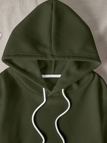 Áo hoodie nữ tùy chỉnh, phù hợp mặc mùa thu/đông. Tải lên ảnh yêu thích/bạn bè/người yêu/phong cảnh/thú cưng của bạn. Thể thao - Màu xanh Ô liu - Xem 3