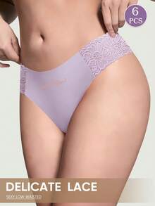 MEIYATING 6件組女款低腰三角內褲 素色蕾絲飾邊輕量款 - 彩色 - 查看 5