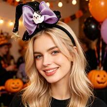 1 buah Bando Gaya Topi Penyihir Halloween, Aksesori Hantu Lucu, Properti Foto Pesta, Dekorasi Suasana, Hiasan Kepala Serbaguna - MultiWarna - View 8