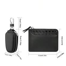 1 Men's Wallet, Men's Key Bag Combination Set, Wallet, Made Of Synthetic Leather Material, With Zipper Closure Design.Father's Day Gift - Multicolor - View 4