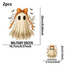 1pc/2pcs/3pcs Halloween Ghost & Bow Pattern Heat Transfer Stickers, Suitable For DIY T-Shirts, Jeans, Pillows, Backpacks, Hats And Sofa Covers, Waterproof, Fade-Resistant, Durable, Washable Plastic Stickers, Fun Patterns, Fabric Decoration, Clothing Embellishment, Craft Enthusiasts - Multicolor - View 10