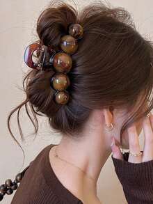 1pc Elegant Minimalist Large Pearl Hair Clip, Suitable For Party, Travel, Outfit Matching, Hairstyle Decoration, Wedding, Gathering And Daily Wear - Multicolor - View 8