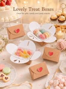 10pcs Heart-Shaped Gift Boxes, Cute Minimalist Style, Candy Perfume Party Favor Packaging, Wedding Birthday Party Celebration Table Decor, Small Gift Set - True Colors - View 1