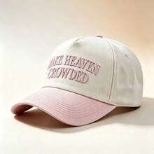 1pc MAKE HEAVEN CROWDED Embroidery Baseball Cap Mixed Color Brim Breathable Sport Hat Adjustable Strap For Men Women Street Style - Multicolor - View 14