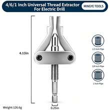 New All-In-One Broken Screw/Pipe Extractor (Fits 1/2", 3/4" And 1" Sizes) – Essential Tool For Repairing Faucets And Angle Valves (Compatible With Power Drills); Dual-Head Extractor For Removing Damaged Or Stripped Screws - A - View 1