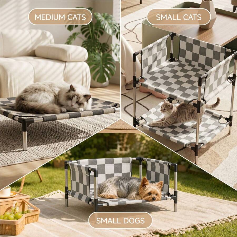 All-Season Fashionable Detachable Pet Cot, Sturdy Breathable Heavy-Duty Scratch-Resistant Cat Bed, Dog Bed, Small Pet Universal Pet Bed