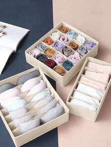 Large Wardrobe Clothes Storage Divider Box, Create A Tidy Wardrobe. Washable Drawer Storage Box, Used For Storing Underwear And Accessories. Fashionable Foldable Storage Bag, Keep Your Wardrobe Organized And Neat. - Multicolor - View 2