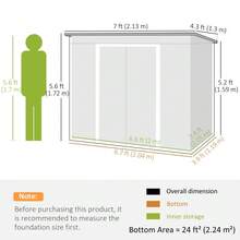 Storage Shed, Grey In Metal For Garden And Patio - Grey - View 3