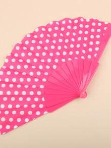 1pc Polka Dot Folding Fan, Lightweight And Foldable, Suitable For Summer Daily Use, Can Be Used As Aesthetic Photography Prop For Beach Scenes And Daily Outfits, Fashionable Cooling Accessory - Multicolor - View 9