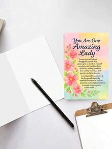 OBOVAY 1pc You Are One Amazing Lady Greeting Card For Her Appreciation Thank You Card Perfect Gift For Mom Sister Friend Express Kindness And Warmth On Special Occasions - View 4