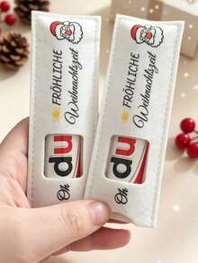 Christmas Felt Duplo Chocolate Bar Gift Sleeve, Christmas Party Favor Bag - View 5