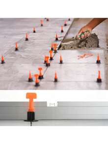 Tile Leveling System Set 50 Pcs With Reusable Clips And Adjustment Wrench, Leveling Tools For 3–17 Mm Tiles With Adjustable Grout Spacing, Easy Installation Design For Floor And Wall Tiling, Bathroom, Kitchen And Home Projects - A - View 5