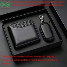 1 Men's Wallet, Men's Key Bag Combination Set, Wallet, Made Of Synthetic Leather Material, With Zipper Closure Design.Father's Day Gift - Multicolor - View 2