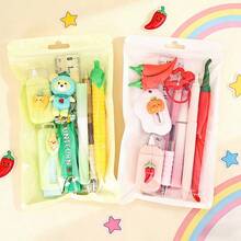 1 Set Portable Vegetable Series Stationery Set, Multi-Function Neutral Pen, Eternal Pencil, Highlighter, Back To School Student Gift - Multicolor - View 6